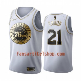 NBA Philadelphia 76ers Trikot Joel Embiid 21 Nike 2019-2020 Weiß Golden Edition Swingman - Herren
